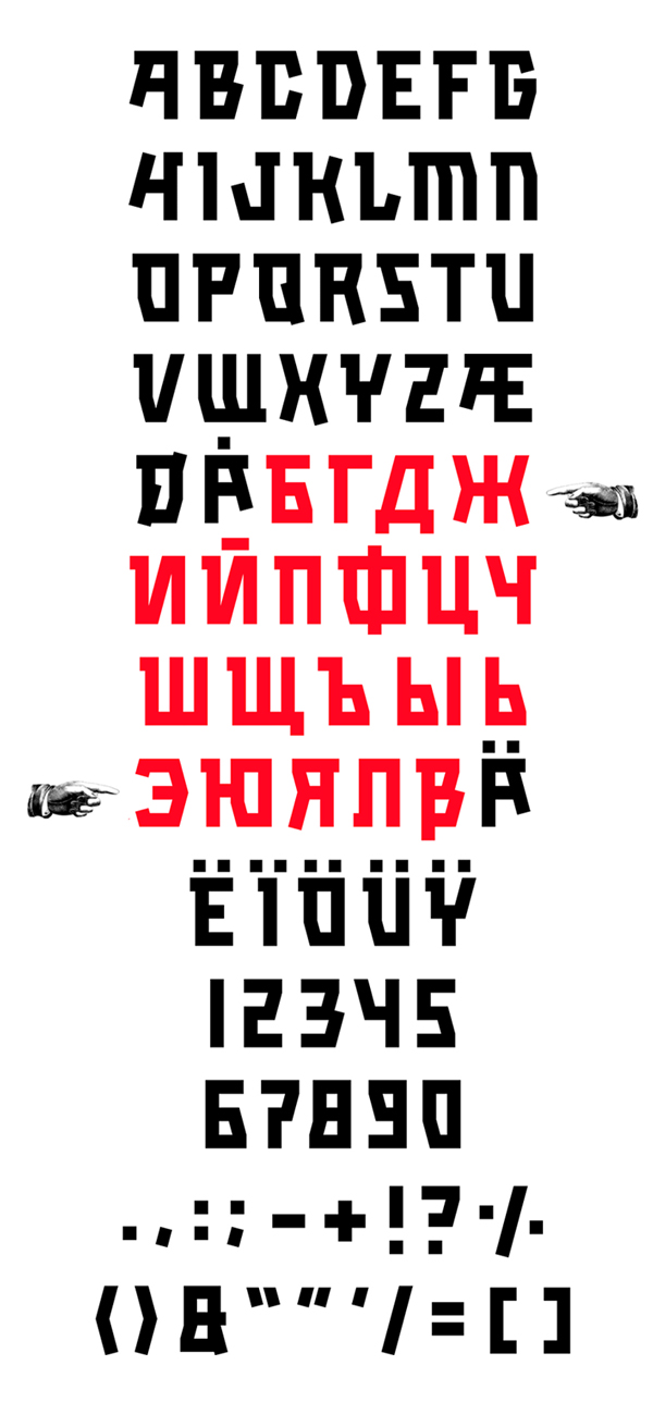Kalashnikov fonts and letters