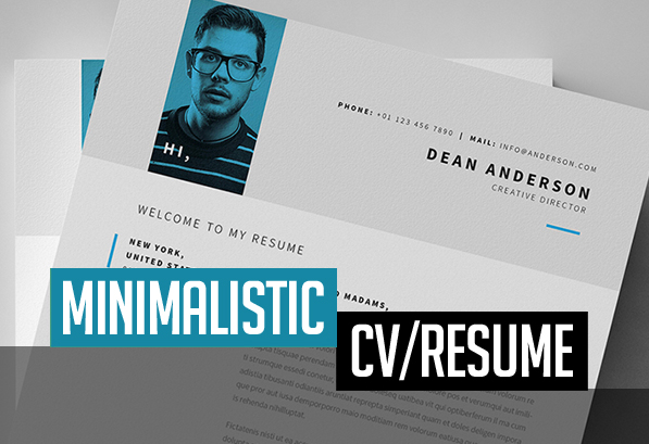 Free Minimalistic CV/Resume Templates with Cover Letter Template