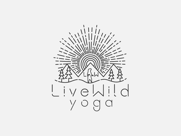 Live Wild Yoga Line Art Logo Concept by Zahidul Islam