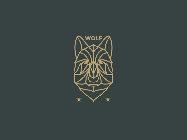Wolf Line Art Logo by Taufik Rizky