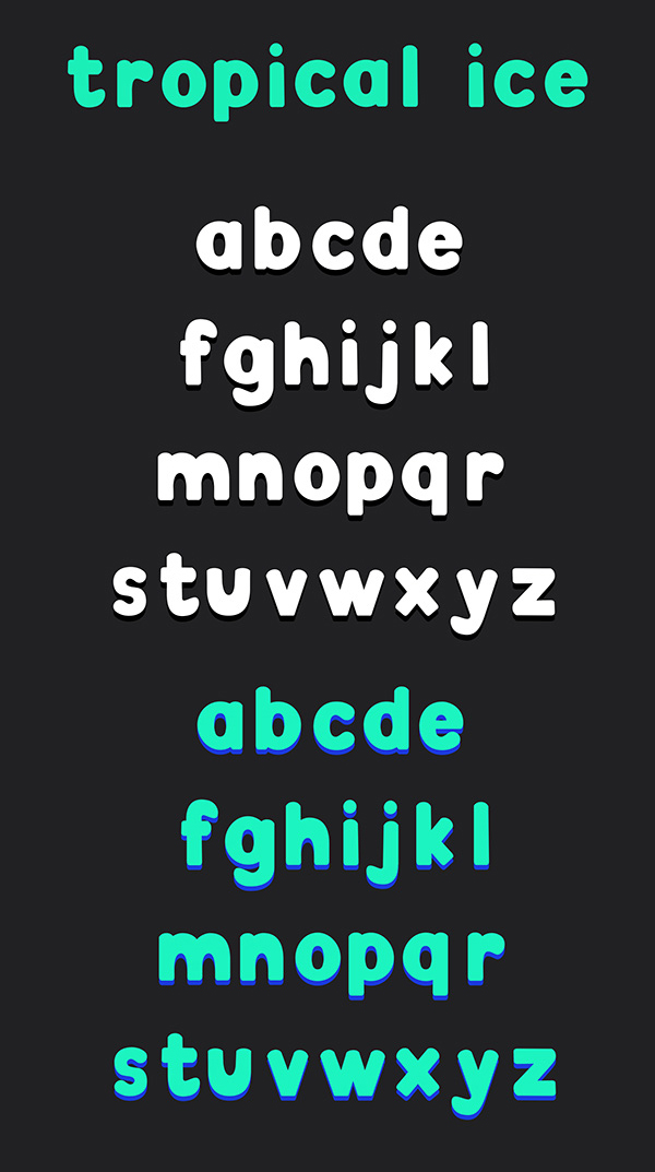 Tropical Ice fonts and letters