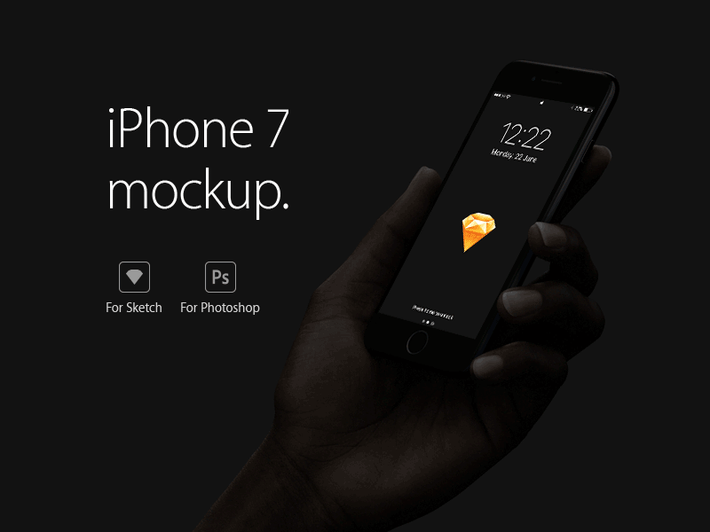 iPhone 7 Blank In-Hand Mockup Free PSD