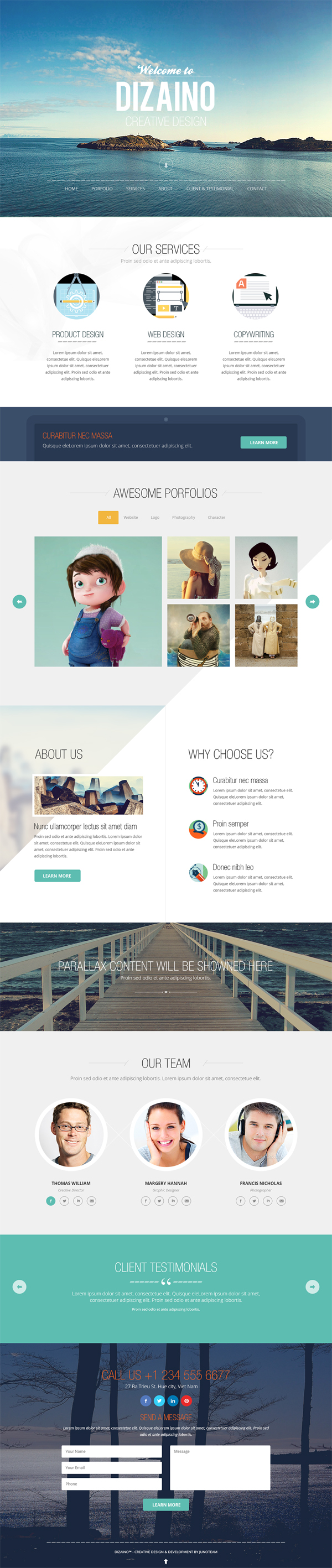 One Page Free PSD Template