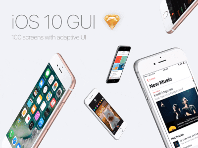 Free iOS 10 GUI for Sketch (100 Screens)