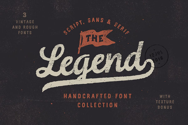 The Legend Font trio + texture bonus