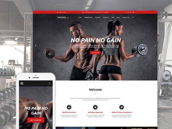 Gym Equipment Website Template