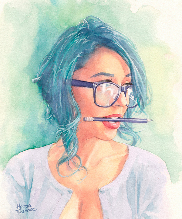 Amazing Watercolor Portrait Illustrations By Hector Trunnec - 20