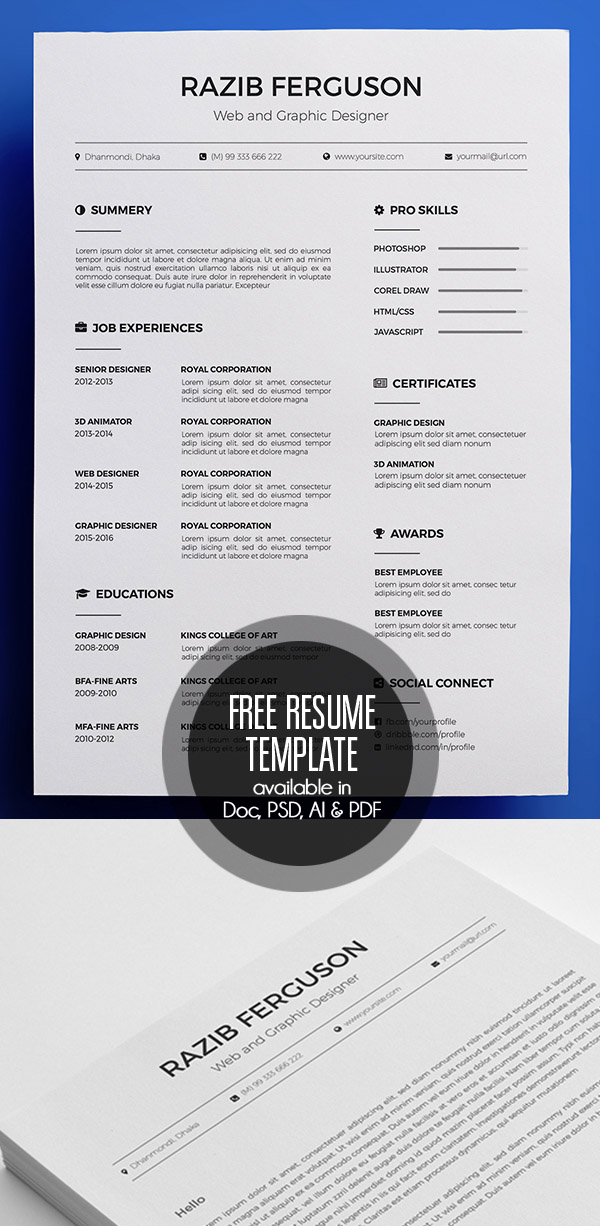 50 Free Resume Templates: Best Of 2018 -  46