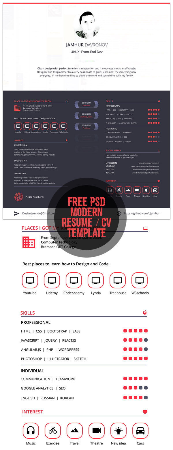 Free Modern Free Resume Template