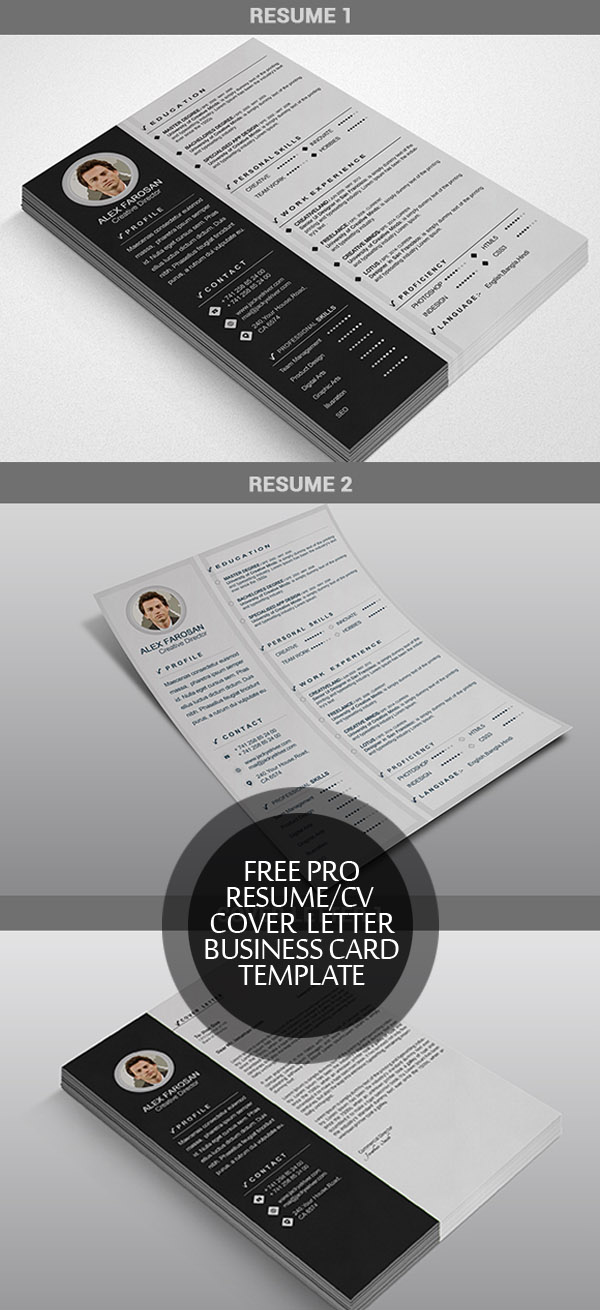 Free Resume/CV + Cover Letter + Business Card Template