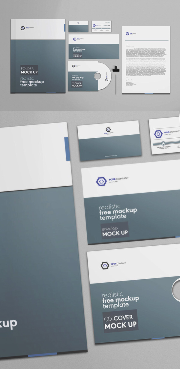 Free Corporate Stationery PSD Mockup Template
