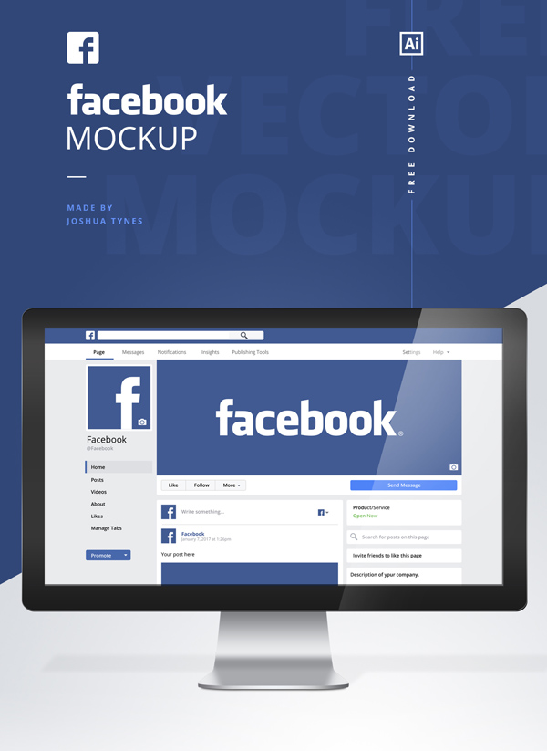 Free Facebook Mockup PSD Template