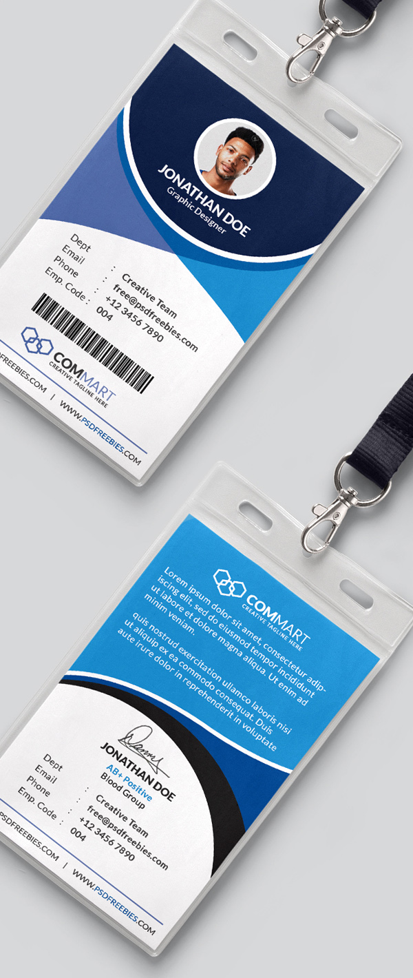 Free Corporate Office Identity Card Template PSD