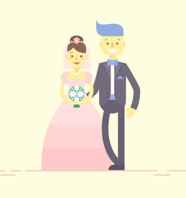 How to Create Flat Bride & Groom Characters in Adobe Illustrator