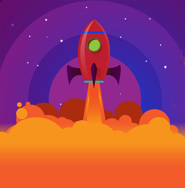 How to Create a Rocket Into Space Vector Art in Illustrator