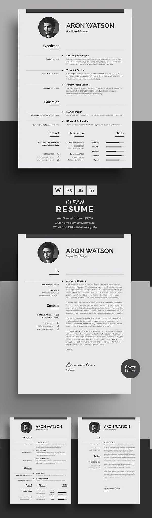 Professional & Clean Resume/CV Word Template