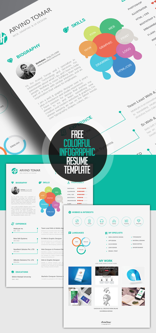Free Colorful Infographic Resume Template