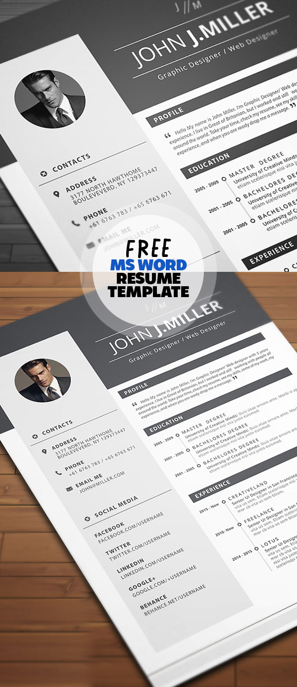 Free MS Word Resume Template