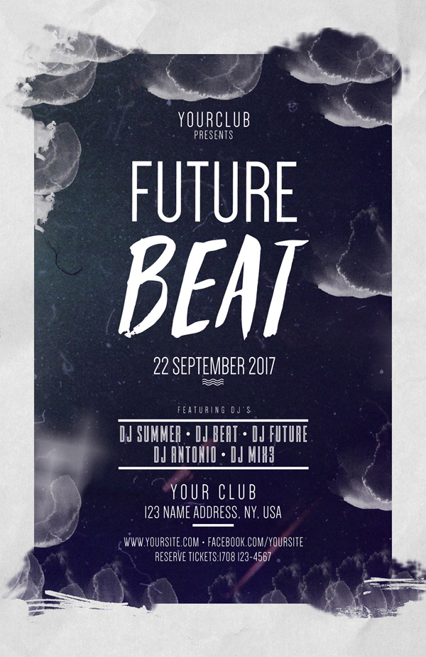 Future Beat Free PSD Flyers Template