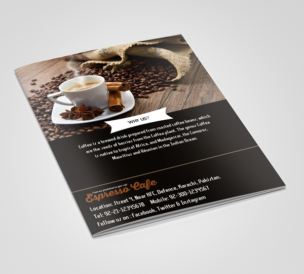 Freebie Coffee Shop BiFold Brochure Template