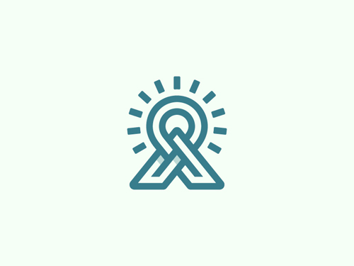 A Mountain, Sun, Pin Line Logo by David Dreiling