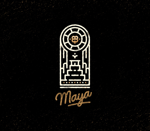 Maya Line Art Badge/ Logo By Andy Kurochkin