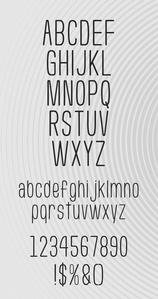 Usuazi Hosomozi Free Font Letters