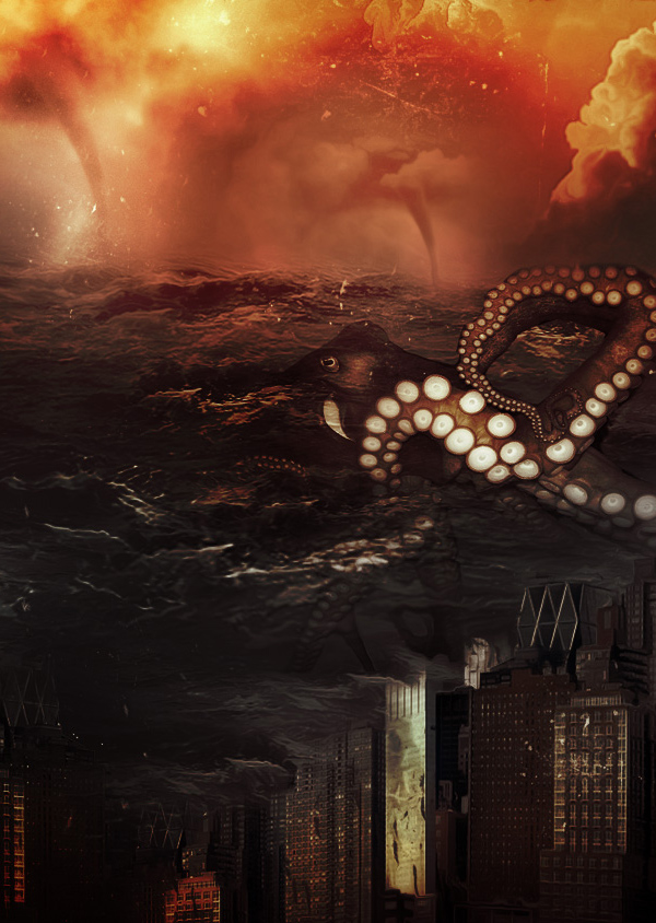 Create Ocean Monster Attack Surreal Digital Art in Photoshop