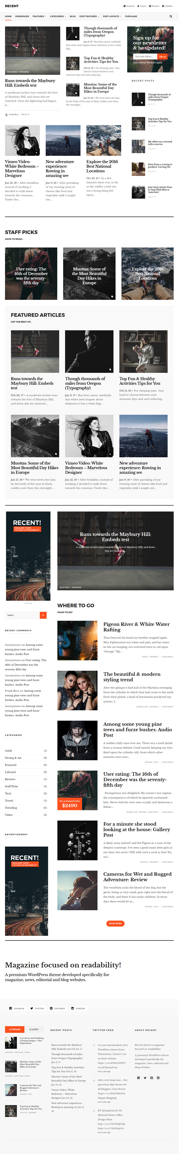 Recent - Magazine WordPress theme focused on readability