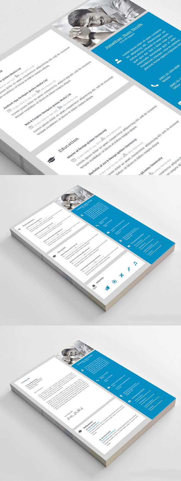 Free Resume Template and Resume Mockup PSD