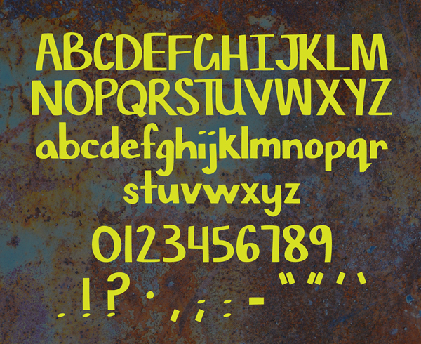 Chisel Mark Font Letters