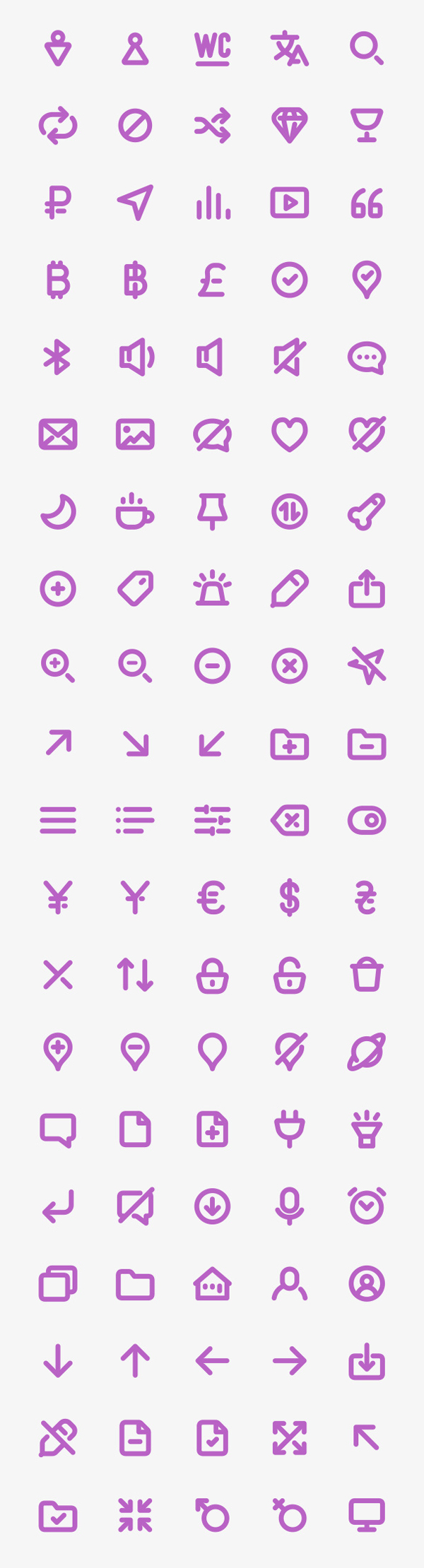 Free Bold Purple Line Icons (100 Icons)