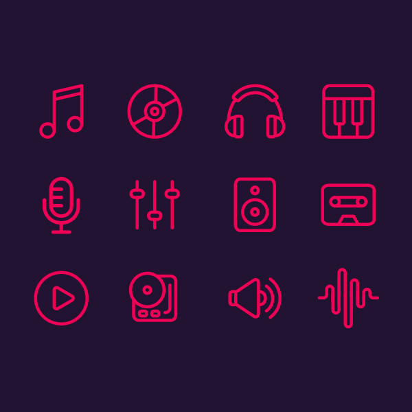 Free Outline Music Icons