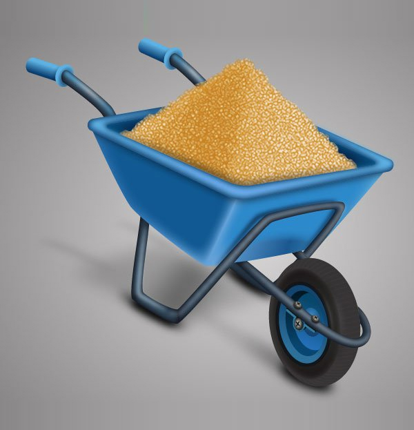 Learn how to create a Wheelbarrow full of Sand in Adobe Illustrator Tutorial
