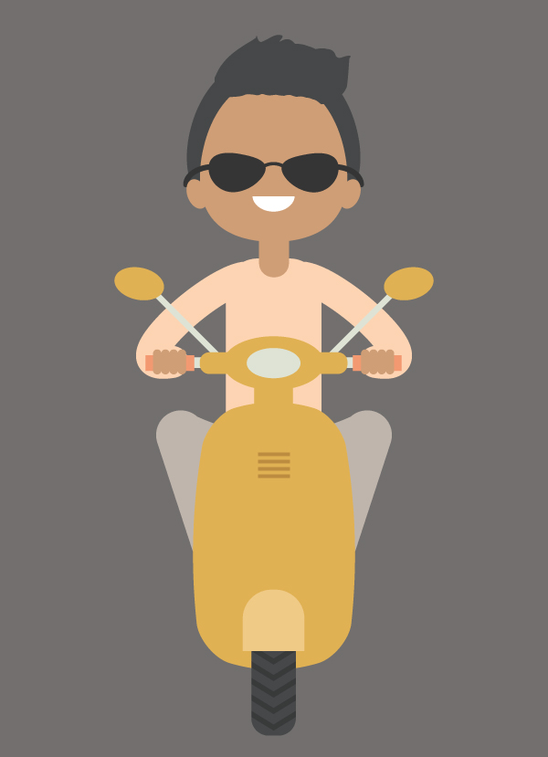 How to Create an Illustration of a Boy on a Scooter in Adobe Illustrator