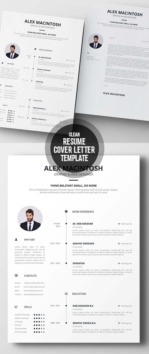 Clean Resume & Cover Letter template