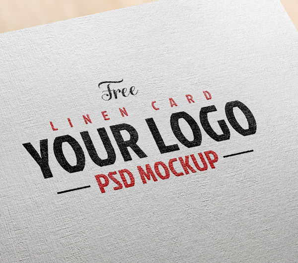 Free Linen Effect Card Logo Mockup PSD
