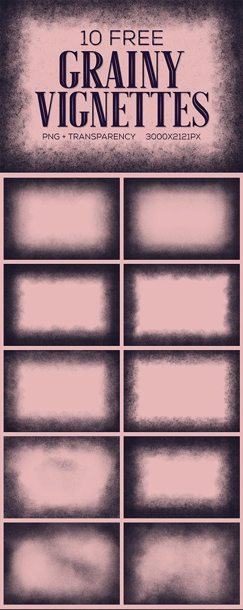 Free Grainy Vignette Textures with PNG Transparency
