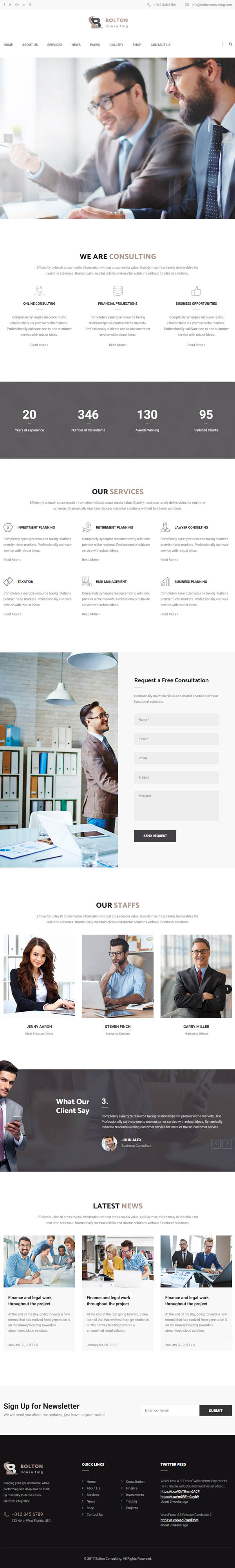 Bolton: Business Consulting and Professional Services WordPress Theme