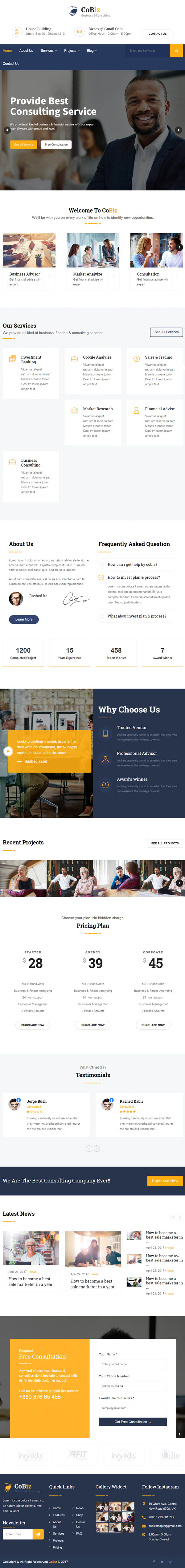 Cobiz -Business Consulting and Professional Services WordPress Theme