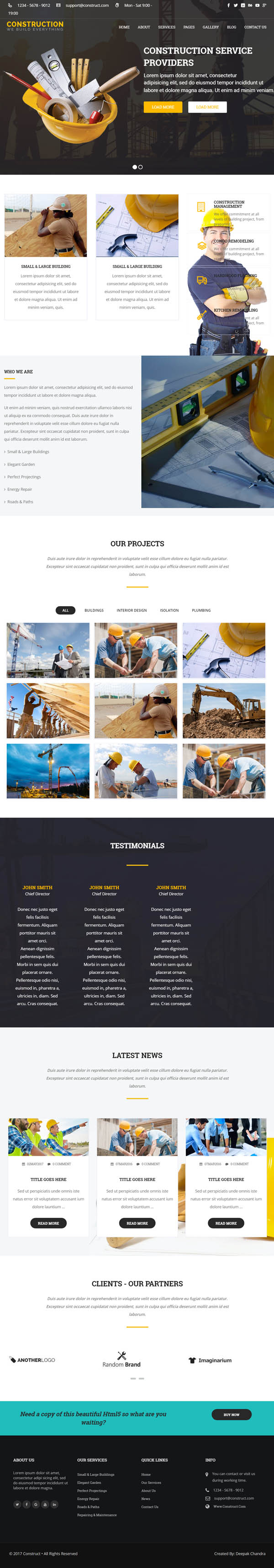Construction - WordPress Theme for Construction Business