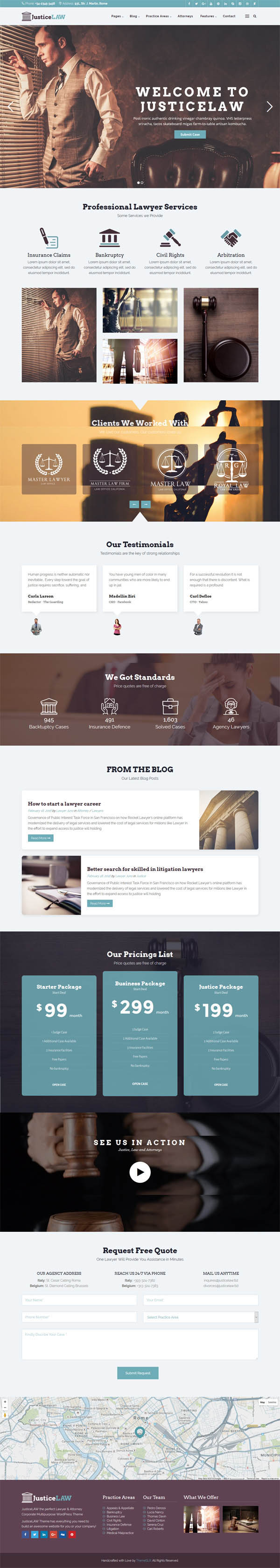 JusticeLAW : Corporate WordPress Theme for Lawyers Attorneys and Law Firms