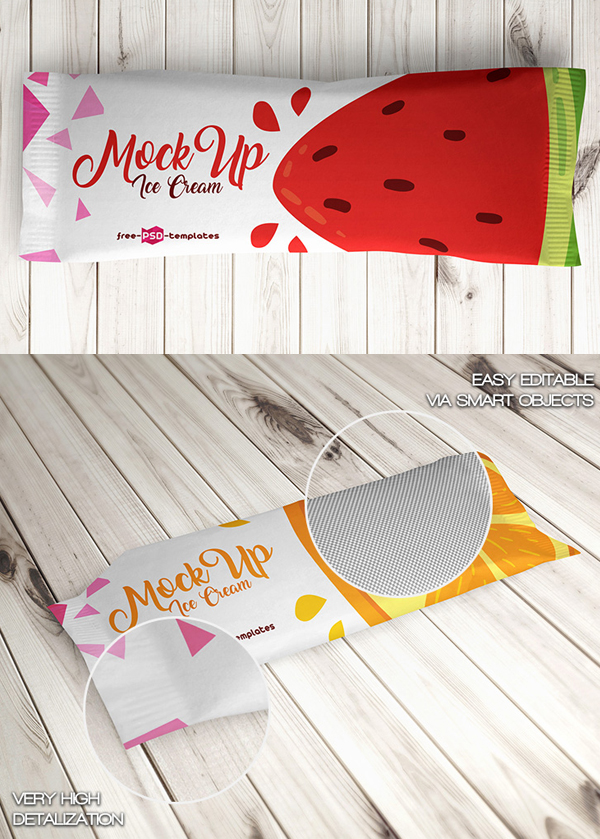 Free Ice Cream Package Mockups PSD