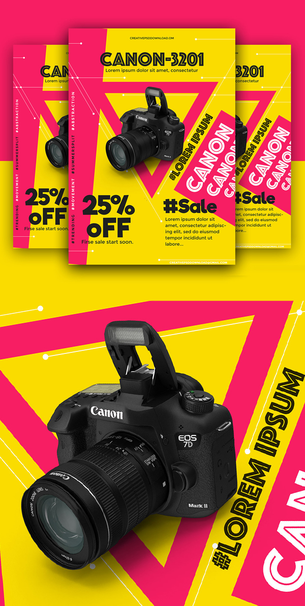 Free Product Sale PSD Flyer Mockup 