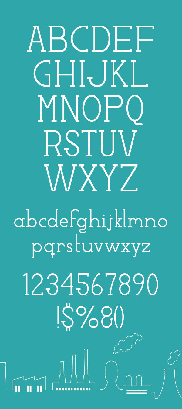 Factory LJDS Free Font  Letters