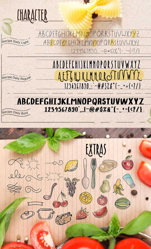 Recipe Daily Font Letters