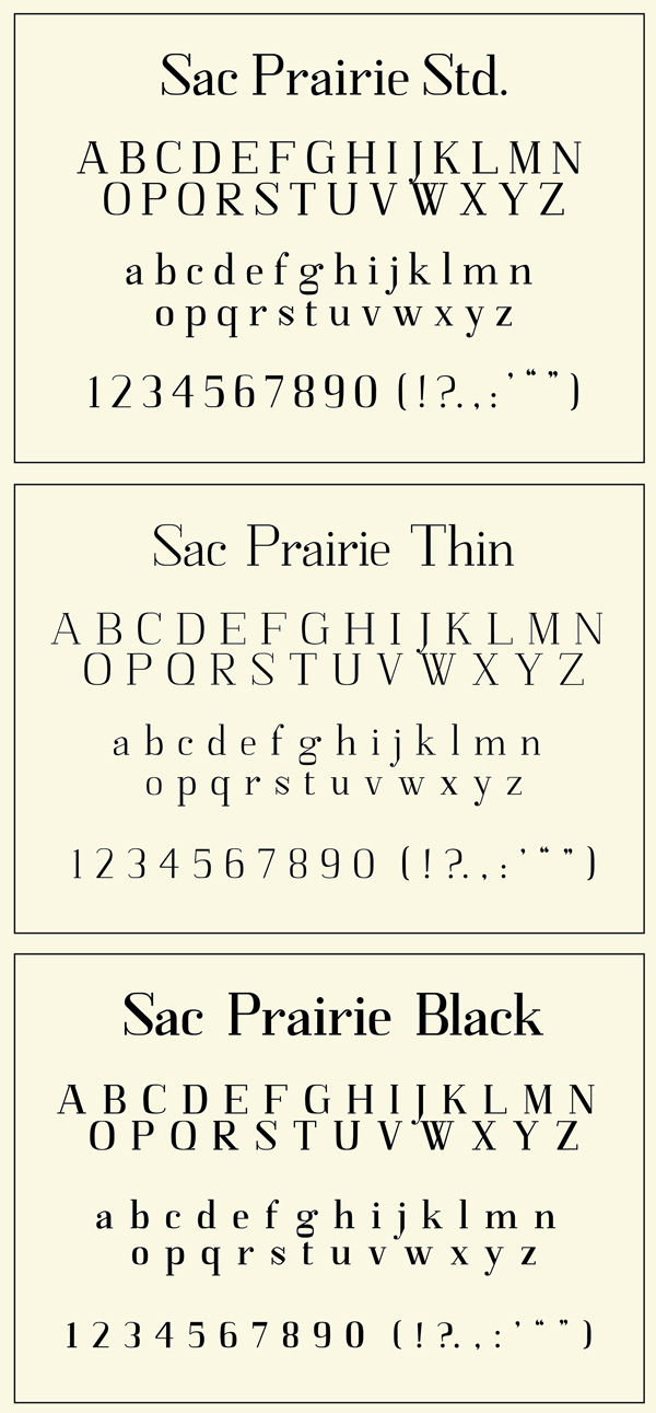 Sac Prairie Font Letters