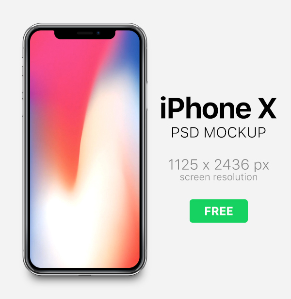Free Download iPhone X PSD Mockups and Sketch - 1