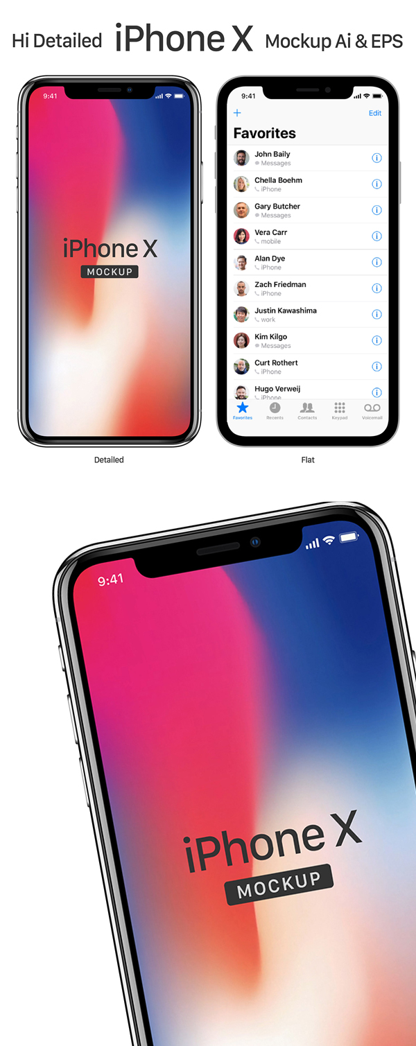 Free Download iPhone X PSD Mockups and Sketch - 9