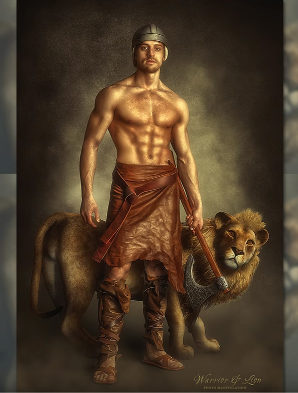 Create this Warrior and Lion Photo Manipulation With Texture Background